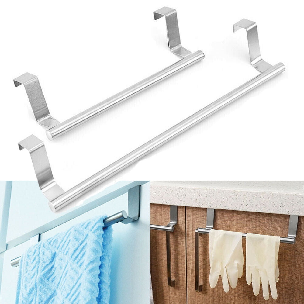 Over Door Towel Rack Bar Hook Kitchen Storage Bathroom Shelf