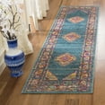 thumbnail image 4 of SAFAVIEH Madison Emmet Traditional Runner Rug, Light Blue/Orange, 2'3" x 10', 4 of 9