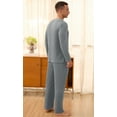 thumbnail image 3 of QDG Men's Pajama Set Soft Henley Neck Long Sleeve Top and Pants Brushed Ribbed Lounge Sleep Sets, 3 of 7