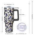 thumbnail image 2 of Leopard Print 40oz Tumbler– Stainless Steel Insulated Tumbler with Handle and Straw, Large Capacity Travel Cup for Hot & Cold Drinks, 2 of 6