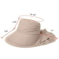 thumbnail image 4 of Women's UPF 50+ Wide Brim Sun Hat with Ponytail Hole Hiking Hunting Cap with Neck Cover（Beige）, 4 of 6