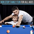 thumbnail image 6 of SereneLife 4.5ft Folding Pool Table, 55in Portable Foldable Billiards Game Table for Kids and Adults with Accessories, Indoor and Outdoor Games with Sticks, Cue, Balls and Triangle, Blue, 6 of 7