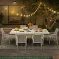 thumbnail image 3 of Superjoe Outdoor Patio Dining Table, Aluminum Modern Outside Metal Expandable Patio Table Furniture for Lawn, Balcony, White, 3 of 6