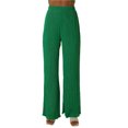 thumbnail image 3 of VISgogo Pantalones casuales de primavera y verano para mujer Pantalones de pierna ancha fruncidos con banda elástica de color sólido VISgogo moda, 3 of 6