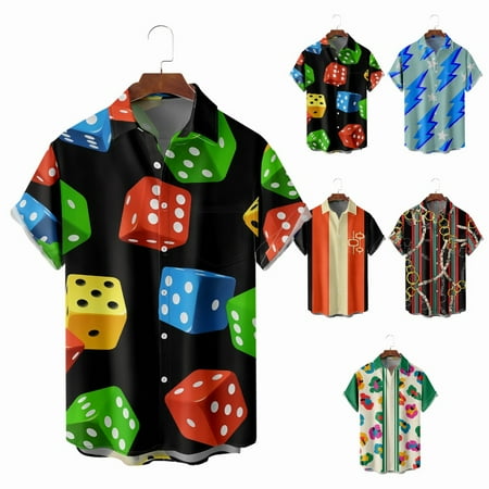 

Mens Beach Hawaii Shirts Regular Relaxed-Fit Clothes Plus Size Men