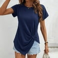 thumbnail image 4 of Women Blouses Womens Soft Tee Shirts Shirt Workout Women Long Sleeve Mens Shirts 5 Short Petite Long Sleeve Tops Tunic Sweater Juniors Slim Fit Womens Tunic Tips Athletic Spandex Navy M, 4 of 9