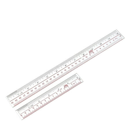 150mm 6 Inch 300mm 12 Inch Straight Ruler Metric Plastic Measuring Rulers Tool 2 Pack