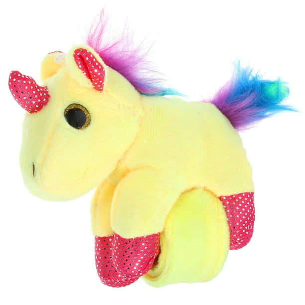 KAKOWELY Pulsera de bofetada de unicornio de peluche, adorables animales, cómoda pulsera de bofetada