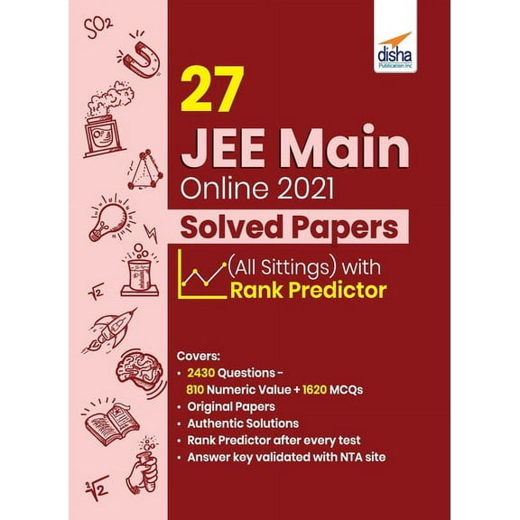 27 JEE Main Online 2021 Solved Papers (All sittings) with Rank Predictor, (Paperback)