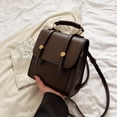 thumbnail image 1 of Vintage Preppy Style Backpack - Stylish Buckle Decorative Flap, Classic Design - Durable Schoolbag for Daily Use, Versatile Travel Daypack for Short Trips, On-Trend Fashion, Comfortable Top Handle for, 1 of 5