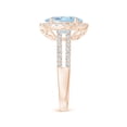 thumbnail image 3 of Angara Natural 2.2 Ct. Aquamarine with Diamond Halo Ring in 14K Rose Gold for Women (Ring Size: 11.5), 3 of 10