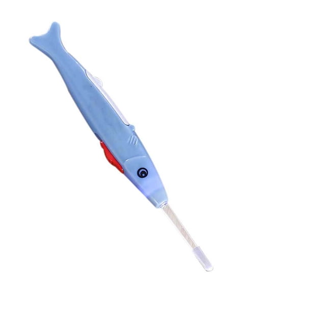Color Random Lighting Earpick Cartoon Fish Shaped earpick Lighting LED Ear Wax Removal Spoon Cleaner Tool Kit