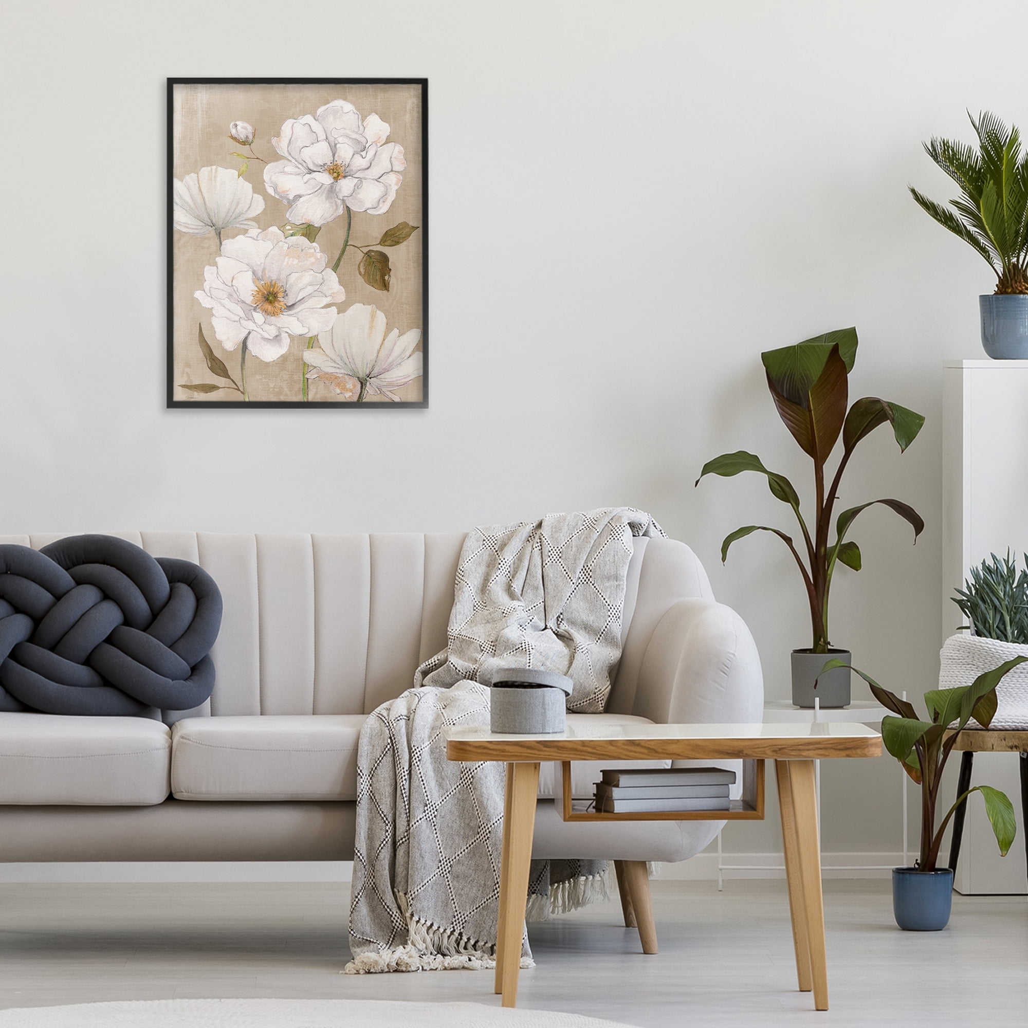 Stupell Industries Rustic Magnolia Blooms Black Framed Giclee Art, design by Carol Robinson