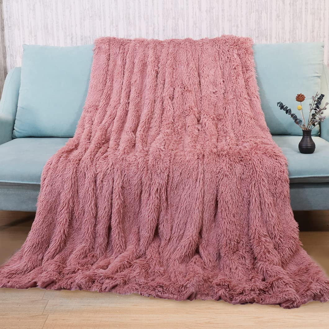 Wellbeing Fall Throw Blanket for Couch,Flannel Blankets & Throws,Soft Lightweight Pink Fuzzy Blanket for Bed,Sofa,Chair 60 x 80,Big Blanket 