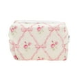 thumbnail image 1 of Bolsas de maquillaje rectangulares únicas 1 Pc Rosa de tela de algodón, 1 of 3