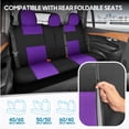 thumbnail image 4 of Juego completo de fundas para asientos de coche BDK PolyPro, color morado sobre negro, 4 of 9