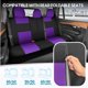 thumbnail image 4 of Juego completo de fundas para asientos de coche BDK PolyPro, color morado sobre negro, 4 of 9