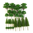 thumbnail image 1 of Amdohai 24 Pcs Ensemble Mixte Mini Vert Model Tree Train Décor Miniature Paysage Table de Sable Models Architecture Arbres, 1 of 6