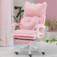 thumbnail image 2 of Fashion New Product Pink Lace Computer Chair Girl Bedroom Game Chair Office Home Study Chair Soft PU Sofa Game Chair Promotion My Lux Decor Round, 2 of 14