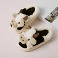 thumbnail image 5 of Girls Slippers Home Cow Cotton Non Slip Soft Warm Shoes Fall Winter Cozy Open Toe Slip On Toddler Girl Shoes Black Sizes 3.5-4 Y, 5 of 5