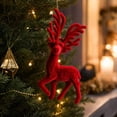 thumbnail image 6 of Velvet Christmas Tree Ornaments, Shatterproof Flocked Christmas Decorations, Burgundy Reindeer Shaped for Xmas Holiday Home Party Decor(A), 6 of 7