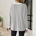 thumbnail image 5 of Fiaer.Womens Long Sleeve Going out Tops.Plus Size Casual Crew Neck Tshirts for Women.Ladies Loose Fit Trendy Color Blocking Classic T Shirts Grey XL, 5 of 6