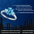 thumbnail image 2 of Gem Stone King 925 Sterling Silver Swiss Blue Topaz Engagement Ring for Women | 2.96 Cttw | Oval 9X7MM | Gemstone November Birthstone | Size 5, 2 of 6