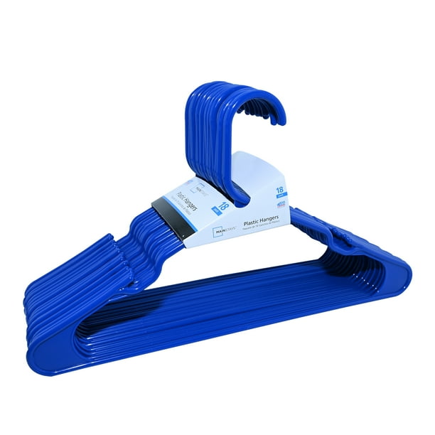 Mainstays Clothing Hangers,18 Pack, Royal Blue, Durable Plastic