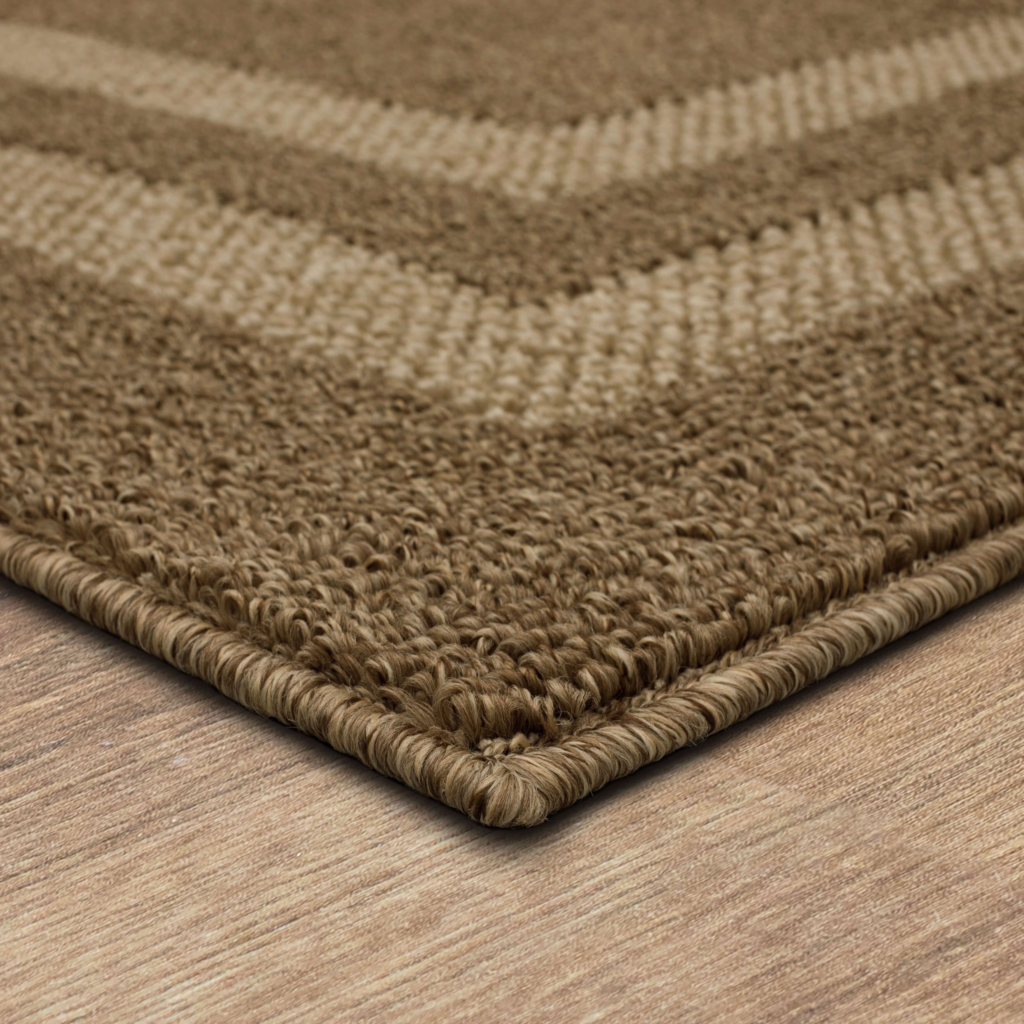 Mohawk Home Hall Border Tufted Polyester Indoor Area Rug, Praline/Tan, 2' x 7'