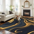 thumbnail image 3 of 8x10 Area Rugs for Living Room, Blue Yellow Ripple Non Slip Area Rugs for Kitchen Bedroom Entryway, Fluid Modern Abstract Art Washable Carpet Runner Rug Floor Mats for Bedroom Home Decor, 3 of 9