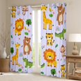 thumbnail image 2 of Homewish Wild Bear Crocodile Blackout Curtains Set of 2 (52x84 Each),Zoo Animal Giraffe Window Curtains,Purple Orange Green Curtains and Drapes For Boys Teens，Luxury Bedroom Decor, 2 of 6