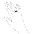 thumbnail image 3 of Bling Jewelry Womens Art Deco 5CTW Blue Brilliant Cut Square CZ Stepped Side Stone Engagement Ring, 3 of 5