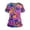 01-Dark Purple, variant on Halloween Scrub Tops Women V-Neck Short Sleeve Nurse Shirts Printed Medical Uniforms with Pockets 01-Deep Red XXL