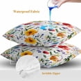 thumbnail image 4 of Throw Pillow Covers 24x24 Inch Set of 2, Floral Waterproof Outdoor Pillow Covers, Red Yellow Pink Blue Flower Purple Lavender Leaf Decorative Cushion Pillowcases for Couch, Sofa, Bed, Garden, Patio, 4 of 9