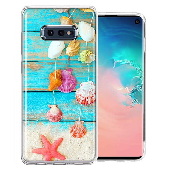 MUNDAZE For Samsung Galaxy S10e Seashell Wind chimes Design Double Layer Phone Case Cover