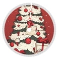 thumbnail image 1 of Faldas para árbol de Navidad de 30 pulgadas con texto "Merry Christmas", tapete para árbol de Navidad para vacaciones de invierno, falda para árbol de Navidad para decoraciones navideñas rústicas, 1 of 8