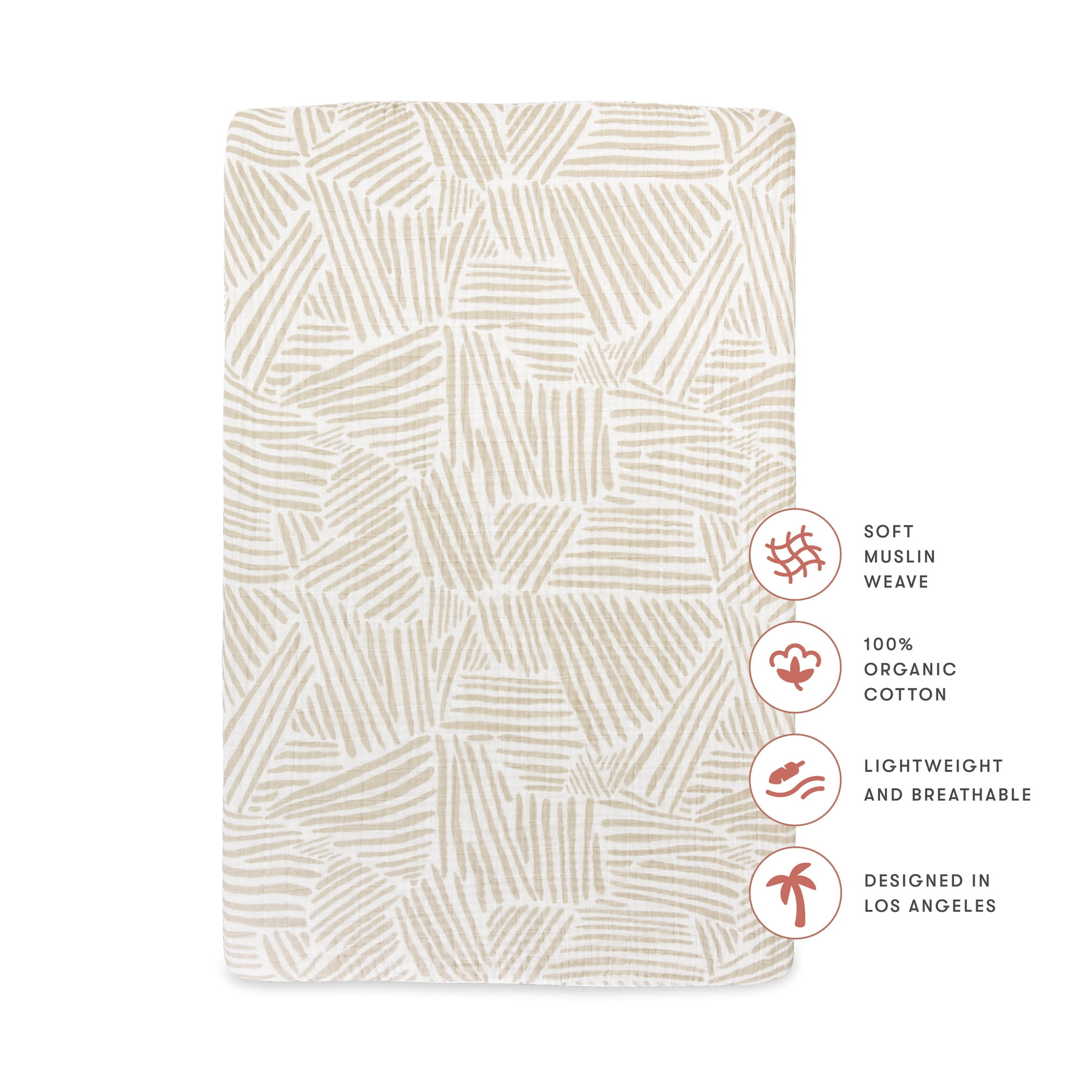 Babyletto Mini Crib Sheet in GOTS Certified Organic Muslin Cotton