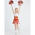 thumbnail image 2 of LOLANTA Girls Cheerleader Costume Pleated Skirt 4PCs Set Cheerleader Outfit with Pom Pom, 2 of 5