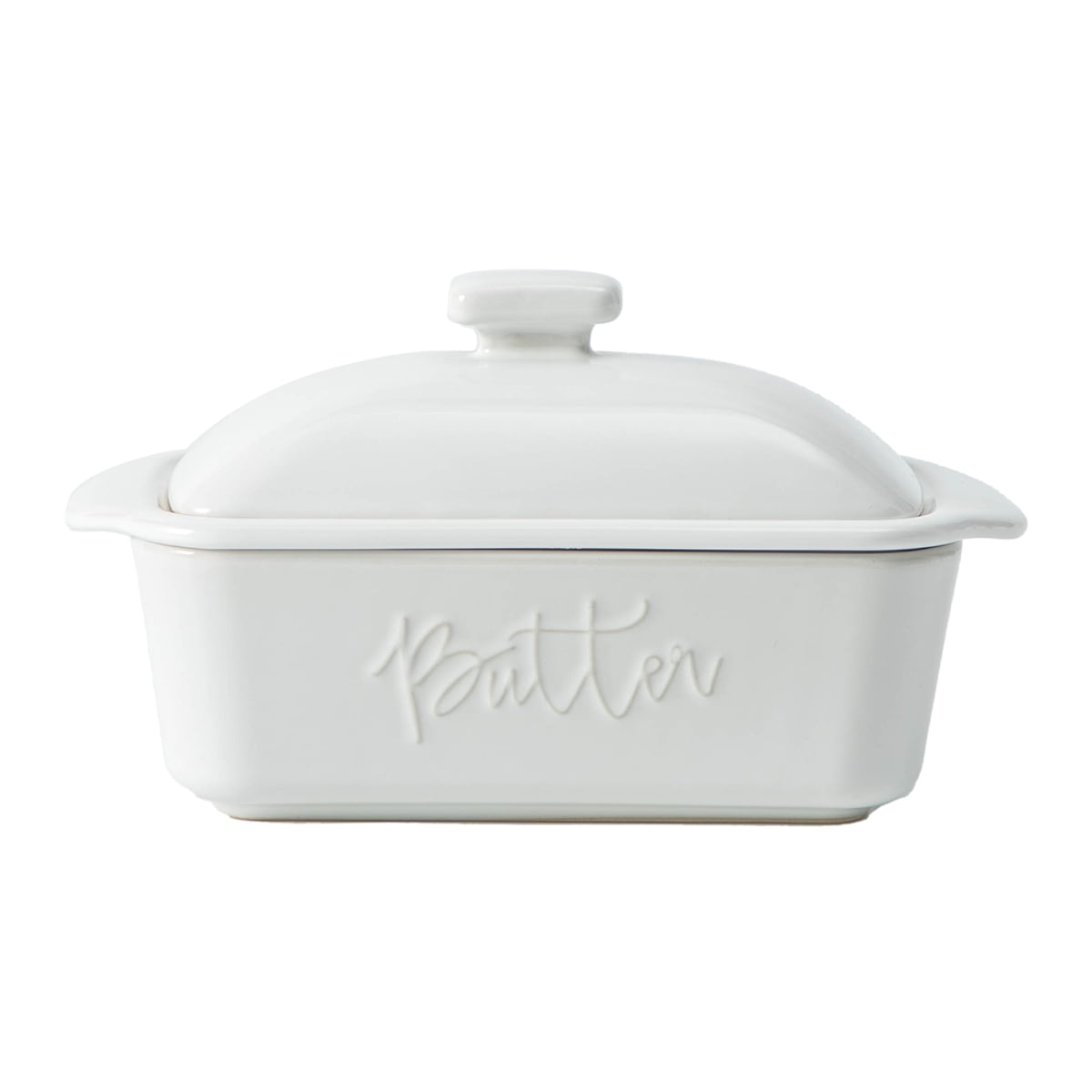 FE Butter Dish, 10 oz Ceramic Butter Keeper with Water Line, French