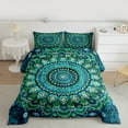 thumbnail image 2 of Manfei Bohemian Mandala Bedding Comforter Set 2pcs for Girls Women, Hippie Floral Flower Twin Comforter Sets, Teal Bedding Set, Lightweight Room Decor, 2 of 8