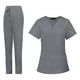 thumbnail image 5 of Uniformes de enfermería, conjunto quirúrgico, ropa de trabajo de enfermería, camiseta de enfermería, pantalones, uniforme médico femenino Gris L, 5 of 9