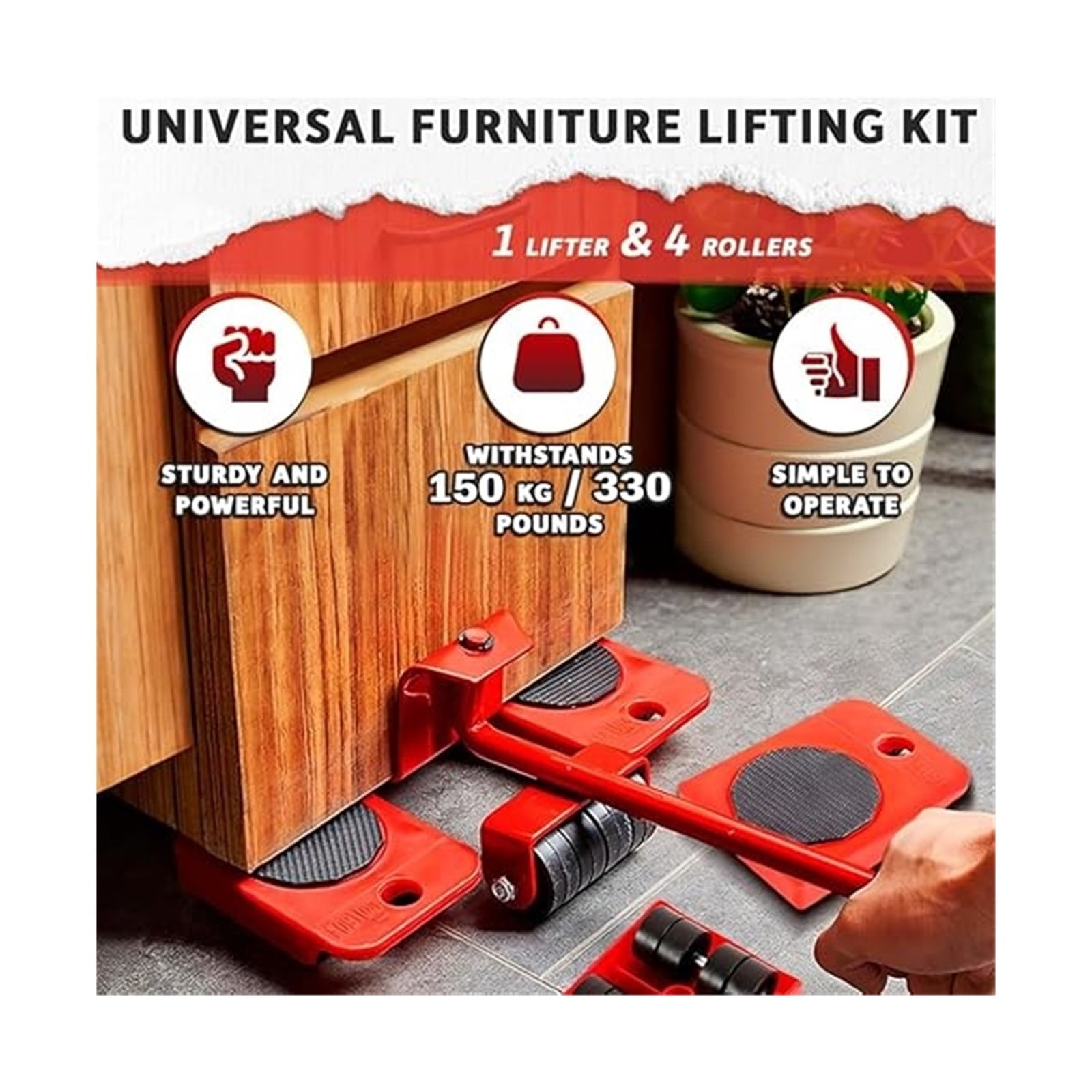 Furniture Moving Tool Kit with Wheels Ideal for Sofas, Beds, Cabinets, Appliances, and Heavy Lifting
