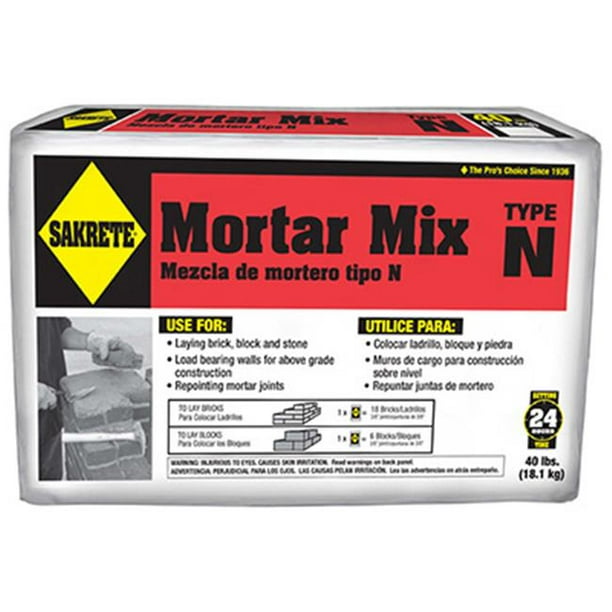 Sakrete 65300039 40 lbs. Type N Regular Strength Mortar Mix Walmart