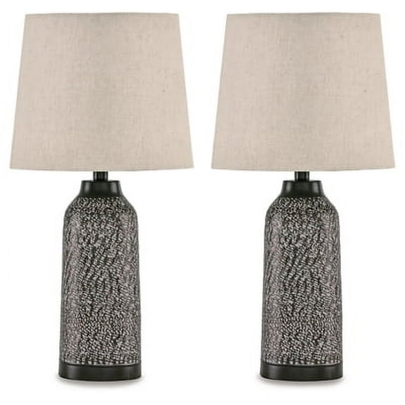 Signature Design by Ashley Casual Lanson Table Lamp (Set of 2)  Antique Bronze Finish