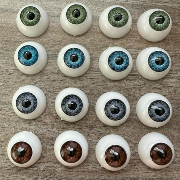 8 pairs of 4 Colors 22mm Half Round Realistic Acrylic Eyes for Halloween Props, Masks, Dolls or Bears Craft Plastic Eyeballs (22mm)