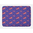 thumbnail image 1 of Watermelon Bath Mat, Continuous Tasty Summer Fruits and Berries on Branches Elements Print, Plush Bathroom Decor Mat with Non Slip Backing, 29.5" X 17.5", Dark Violet and Coral, by Ambesonne, 1 of 2