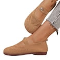 thumbnail image 2 of Wide Toe Box Flats Shoes Women Knit Ballet Flats Mary Jane Dress Flat Wide Width Walking Shoes Slip-on with Strap Brown 36, 2 of 6