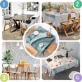 thumbnail image 4 of Square Tablecloth, Waterproof Polyester Table Cover, Wrinkle Resistant & Washable Fabric for Dining, Kitchen, Picnic, 42x42in(107x107cm), Liquid & Marble Print, 4 of 6