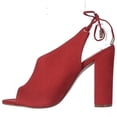thumbnail image 4 of Womens Steve Madden Saffron Back Lace Peep Toe Mules - Red, 4 of 7