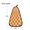 thumbnail image 6 of Orange Yellow Checked Pattern Hand Towel Quick Drying Home Storage Kitchen Towel Hooks Dish Cloths, 6 of 6